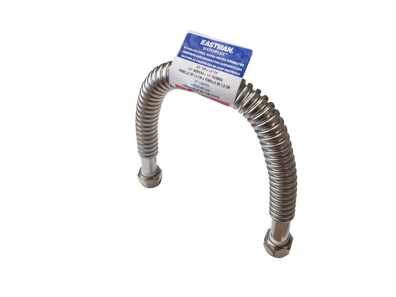 Eastman 2 Pack Heavy Duty Durable Stainless Steel Corrugated Water Flex Connector with Extra Thick Washers for Water Heater and Water Softener (24x3/4 FIP) - Image 2